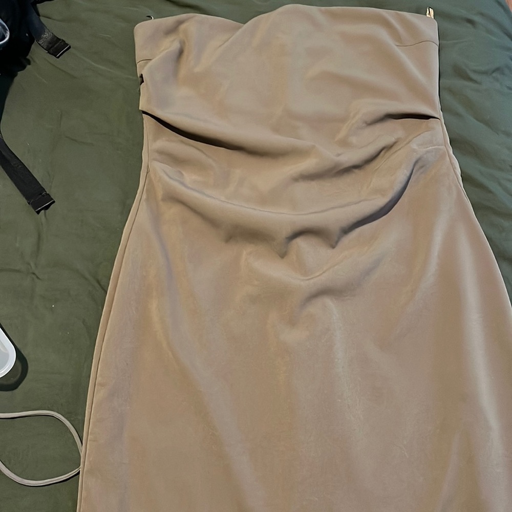 Zara strapless brown dress